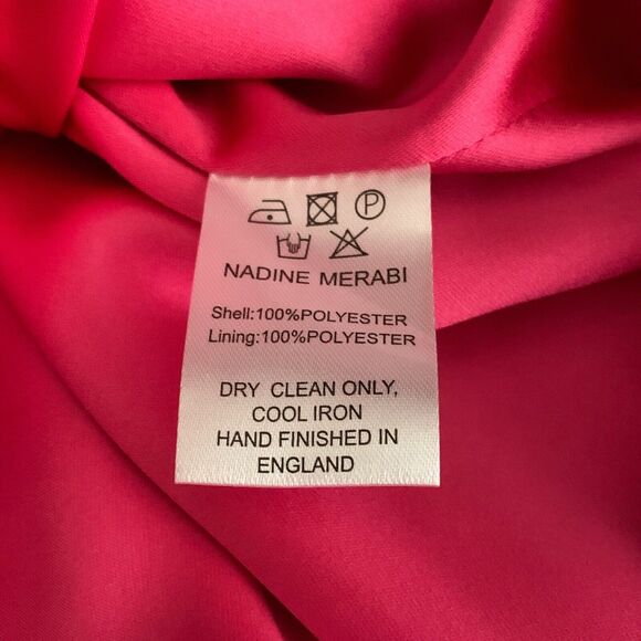 DRESS ONLY Nadine Merabi Emilee M US 8 Hot Pink Mini Strapless - Picture 5 of 5